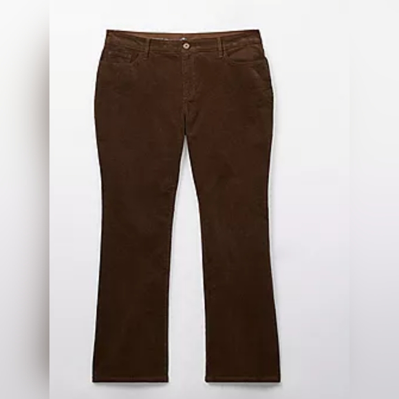 NWOT St. John's Bay Women's Average Secretly Slender Boot Cut Brown Corduroy 14 - Picture 3 of 9